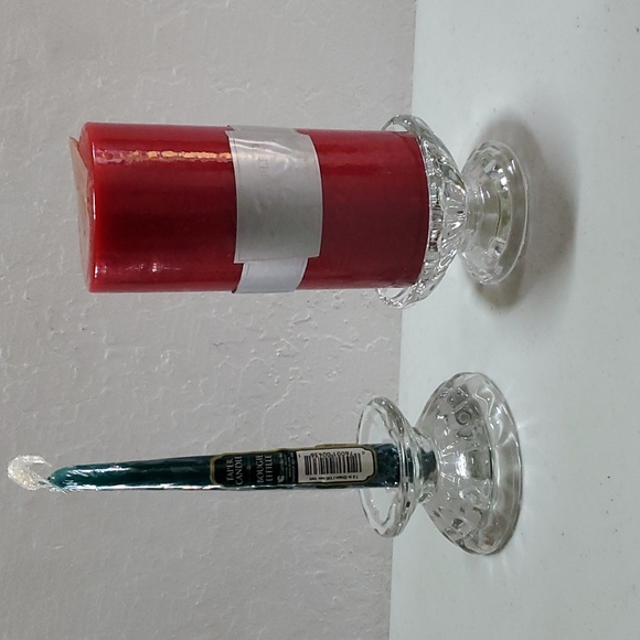 2 Baked Apple Pie Pillar Candles 6"x3", 2 candle holders Home Interiors New - Picture 4 of 9